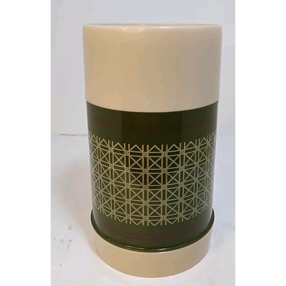 Vintage Aladdin's Murphy's Thermos Bottle‎ No. 3840 Tan Green With Cup